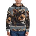 thumbnail image 1 of Wukai Steampunk Squirrel Pilot Print Men Hoodies Fleece Sweatshirts Long Sleeve Sweaters Pullover Fall Outfits Winter Clothes-Small, 1 of 7