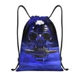 thumbnail image 1 of Wukai Steel Skull Drawstring Backpack Bag Sport Gym Sackpack Large Size String Backpack Cinch for Women Men-Medium, 1 of 6