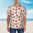 thumbnail image 1 of Wukai Strawberries And Leaf Men's Hawaiian Shirt Short Sleeve Casual Button Down Summer Beach Aloha Shirt Tropical Print Holiday Party, 1 of 8
