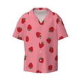 thumbnail image 1 of Wukai Strawberries Men's Casual Short-Sleeve Button Down Shirt - Lightweight Summer Dress Shirt for Daily Wear-Medium, 1 of 1