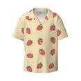 thumbnail image 1 of Wukai Strawberries Men's Casual Short-Sleeve Button Down Shirt - Lightweight Summer Dress Shirt for Daily Wear-Small, 1 of 7