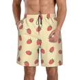 thumbnail image 1 of Wukai Strawberries Print Beach Trunks with Compression Liner Swimsuit Quick Dry Beach Sports Shorts with Pocket-Medium, 1 of 8