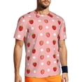 thumbnail image 1 of Wukai Strawberries Print Men's Short-Sleeved Mesh T-Shirt,Quick-Dry Short Sleeve Workout T-Shirt-3X-Large, 1 of 8