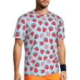 thumbnail image 1 of Wukai Strawberries Print Men's Short-Sleeved Mesh T-Shirt,Quick-Dry Short Sleeve Workout T-Shirt-Medium, 1 of 8