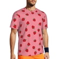 thumbnail image 1 of Wukai Strawberries Print Men's Short-Sleeved Mesh T-Shirt,Quick-Dry Short Sleeve Workout T-Shirt-, 1 of 8
