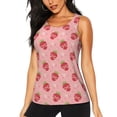 thumbnail image 1 of Wukai Strawberries Print &nbsp;Women's Workout Tank Top Mesh Yoga Shirts Athletic Running Tank Tops Athletic Gym Shirts - X-Large, 1 of 1