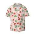thumbnail image 1 of Wukai Strawberry And Flowers Men's Casual Short-Sleeve Button Down Shirt - Lightweight Summer Dress Shirt for Daily Wear-, 1 of 7
