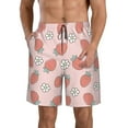 thumbnail image 1 of Wukai Strawberry And Flowers Print Beach Trunks with Compression Liner Swimsuit Quick Dry Beach Sports Shorts with Pocket-Small, 1 of 8