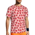 thumbnail image 1 of Wukai Strawberry And Flowers Print Men's Short-Sleeved Mesh T-Shirt,Quick-Dry Short Sleeve Workout T-Shirt-X-Small, 1 of 1