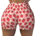 thumbnail image 1 of Wukai Strawberry And Flowers Print Pack Biker Shorts for Women Yoga Workout Gym Running Scrunch Active Shorts-X-Large, 1 of 8