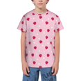 thumbnail image 1 of Wukai Strawberry And Heart Youth Unisex Short Sleeve T-Shirt for Boys, Girls, Teens, and Kids-X-Small, 1 of 7