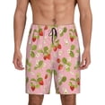 thumbnail image 1 of Wukai Strawberry Floral Men’s Short Pajama Pants With Pockets Soft Sleep Pj Shorts for Men-XX-Large, 1 of 6