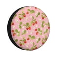 thumbnail image 1 of Wukai Strawberry Floral Print Spare Tire Cover for RV Trailer,Waterproof PVC Faux Leather Wheel Cover Fit for Truck,Trailer,RV,SUV,Camper and Most Vehicle-15 inch, 1 of 6