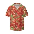 thumbnail image 1 of Wukai Strawberry Men's Casual Short-Sleeve Button Down Shirt - Lightweight Summer Dress Shirt for Daily Wear-Large, 1 of 7