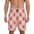 thumbnail image 1 of Wukai Strawberry Men’s Short Pajama Pants With Pockets Soft Sleep Pj Shorts for Men-X-Large, 1 of 6