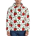 thumbnail image 1 of Wukai Strawberry Print Men Hoodies Fleece Sweatshirts Long Sleeve Sweaters Pullover Fall Outfits Winter Clothes-3X-Large, 1 of 7