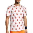thumbnail image 1 of Wukai Strawberry Print Men's Short-Sleeved Mesh T-Shirt,Quick-Dry Short Sleeve Workout T-Shirt-Large, 1 of 8
