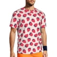 thumbnail image 1 of Wukai Strawberry Print Men's Short-Sleeved Mesh T-Shirt,Quick-Dry Short Sleeve Workout T-Shirt-X-Small, 1 of 8