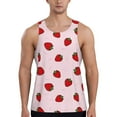 thumbnail image 1 of Wukai Strawberry Print Men’s Workout Tank Top Sleeveless Muscle T shirt Gym Running Fitness Tank Top-3X-Large, 1 of 7