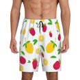 thumbnail image 1 of Wukai Strawberry and Lemon Men’s Short Pajama Pants With Pockets Soft Sleep Pj Shorts for Men-3X-Large, 1 of 6