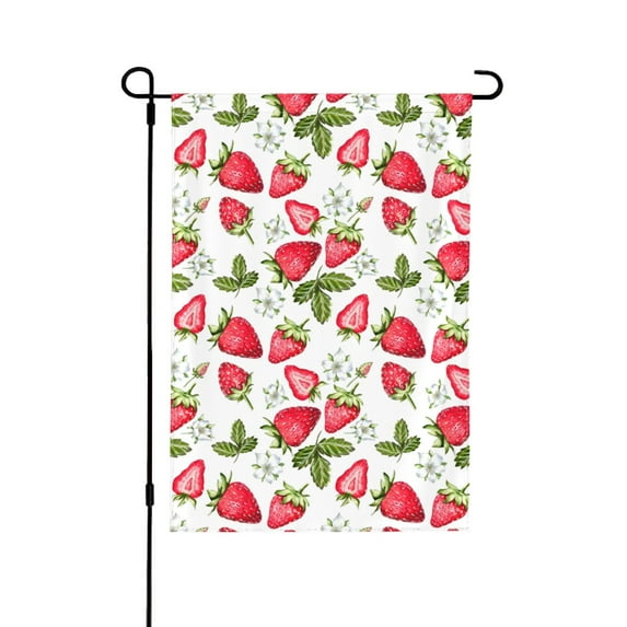 Wukai Strawberry1 Garden Flags Double Sided Welcome Garden Yard House Flags Outside Outdoor House (Only Flag)