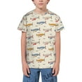thumbnail image 1 of Wukai Striped Vintage Planes Youth Unisex Short Sleeve T-Shirt for Boys, Girls, Teens, and Kids-Large, 1 of 7
