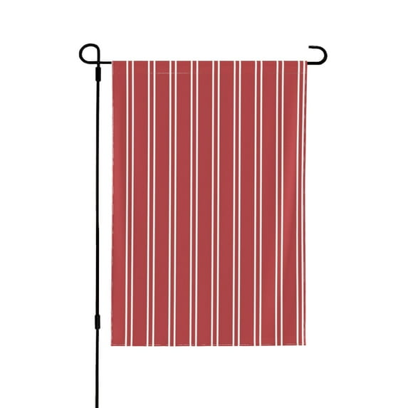 Wukai Stripes Red White Garden Flags Double Sided Welcome Garden Yard House Flags Outside Outdoor House (Only Flag)