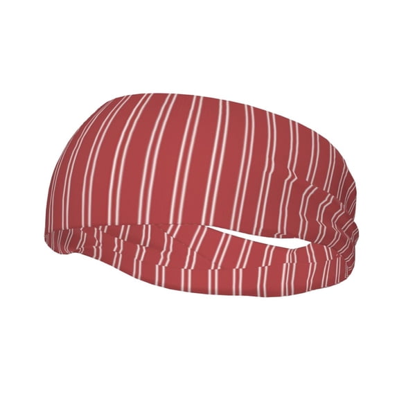 Wukai Stripes Red White Sports sweatband,Men & Women Sweatband Headband for Running, Cross Training, Racquetball, Working Out