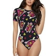 thumbnail image 1 of Naloa Ladybug Women's Short-Sleeved Onesie, One-Piece Swimsuit for Parties, dates, clubs - Large, 1 of 9