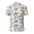 thumbnail image 1 of Wukai Summer Stamp Men’s Polo Shirts,Quick-Dry Athletic Shirt,Classic Fit Shirts-, 1 of 8