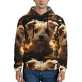 thumbnail image 1 of Wukai Sunflower Cute Puppy Print Men Hoodies Fleece Sweatshirts Long Sleeve Sweaters Pullover Fall Outfits Winter Clothes-Medium, 1 of 7