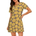 thumbnail image 1 of Wukai Sunflower Print Women's Loose Short Sleeve Nightgown, Soft Sleep Dress for Comfortable Relaxation, Casual Lounge Wear, 1 of 6