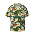 thumbnail image 1 of Wukai Sunflowers And Butterflies Men's Casual Short-Sleeve Button Down Shirt - Lightweight Summer Dress Shirt for Daily Wear-Small, 1 of 7