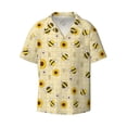 thumbnail image 1 of Wukai Sunflowers Bee Men's Casual Short-Sleeve Button Down Shirt - Lightweight Summer Dress Shirt for Daily Wear-3X-Large, 1 of 7