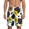 thumbnail image 1 of Wukai Sunflowers Country Men’s Short Pajama Pants With Pockets Soft Sleep Pj Shorts for Men-Large, 1 of 6