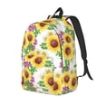 thumbnail image 1 of Wukai Sunflowers Durable Canvas Laptop Backpack,Adjustable Shoulder Straps,Water-Resistant,Large Capacity,Stylish Design, Fits 15-17in Laptops,Unisex for School,Office,Travel-Medium, 1 of 5