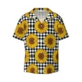 thumbnail image 1 of Wukai Sunflowers Men's Casual Short-Sleeve Button Down Shirt - Lightweight Summer Dress Shirt for Daily Wear-XX-Large, 1 of 7