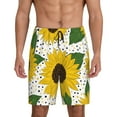 thumbnail image 1 of Wukai Sunflowers Men’s Short Pajama Pants With Pockets Soft Sleep Pj Shorts for Men-Large, 1 of 6