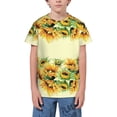 thumbnail image 1 of Wukai Sunflowers On A Yellow Background Youth Unisex Short Sleeve T-Shirt for Boys, Girls, Teens, and Kids-Medium, 1 of 7