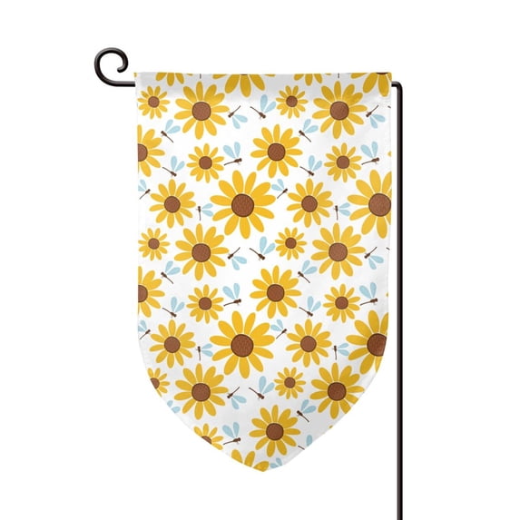 Wukai Sunflowers Print Garden Flag 12.5x18 Inch Double Sided Sun-resistant Rain-resistant, Wrinkle-resistant Colorfast(Only Flag)