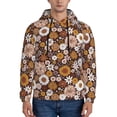 thumbnail image 1 of Wukai Sunflowers Print Men Hoodies Fleece Sweatshirts Long Sleeve Sweaters Pullover Fall Outfits Winter Clothes-3X-Large, 1 of 7