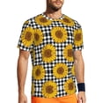 thumbnail image 1 of Wukai Sunflowers Print Men's Short-Sleeved Mesh T-Shirt,Quick-Dry Short Sleeve Workout T-Shirt-3X-Large, 1 of 8