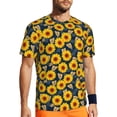 thumbnail image 1 of Wukai Sunflowers Print Men's Short-Sleeved Mesh T-Shirt,Quick-Dry Short Sleeve Workout T-Shirt-4X-Large, 1 of 8