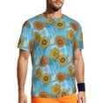 thumbnail image 1 of Wukai Sunflowers Print Men's Short-Sleeved Mesh T-Shirt,Quick-Dry Short Sleeve Workout T-Shirt-4X-Large, 1 of 8