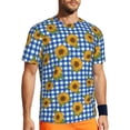 thumbnail image 1 of Wukai Sunflowers Print Men's Short-Sleeved Mesh T-Shirt,Quick-Dry Short Sleeve Workout T-Shirt-4X-Large, 1 of 8