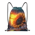 thumbnail image 1 of Wukai Sunset Coast Sunflower Drawstring Backpack Bag Sport Gym Sackpack Large Size String Backpack Cinch for Women Men-Medium, 1 of 6