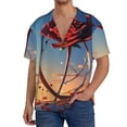 thumbnail image 1 of Wukai Sunset Rose Elegance Men's Casual Short-Sleeve Button Down Shirt,Cuban Shirts for Men,Mens Short Sleeve Dress Shirts-Large, 1 of 5