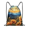 thumbnail image 1 of Wukai Sunset Sky Sunflower Drawstring Backpack Bag Sport Gym Sackpack Large Size String Backpack Cinch for Women Men-Medium, 1 of 6