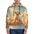thumbnail image 1 of Wukai Sunshine Golden Cloud Dog Print Men Hoodies Fleece Sweatshirts Long Sleeve Sweaters Pullover Fall Outfits Winter Clothes-XX-Large, 1 of 7