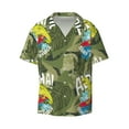 thumbnail image 1 of Wukai Surfing Dinosaur Men's Casual Short-Sleeve Button Down Shirt - Lightweight Summer Dress Shirt for Daily Wear-X-Large, 1 of 7